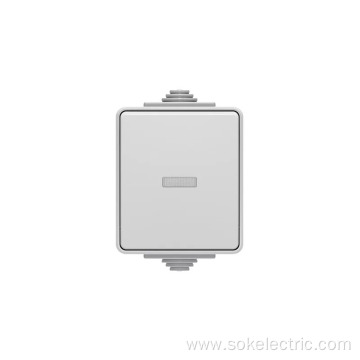 IP65 1 Way 1G Wall Switch with LED Surface Mounting